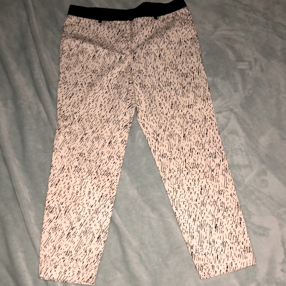 Zara basics cream and black pant , size L